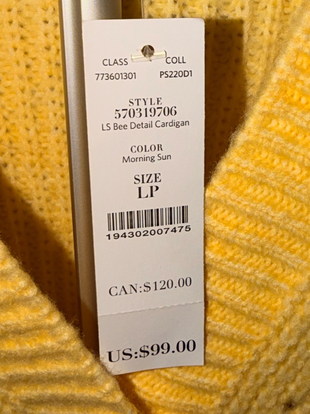 White House Black Market Honey Bee Button Cardigan Sweater NWT - Picture 5 of 10